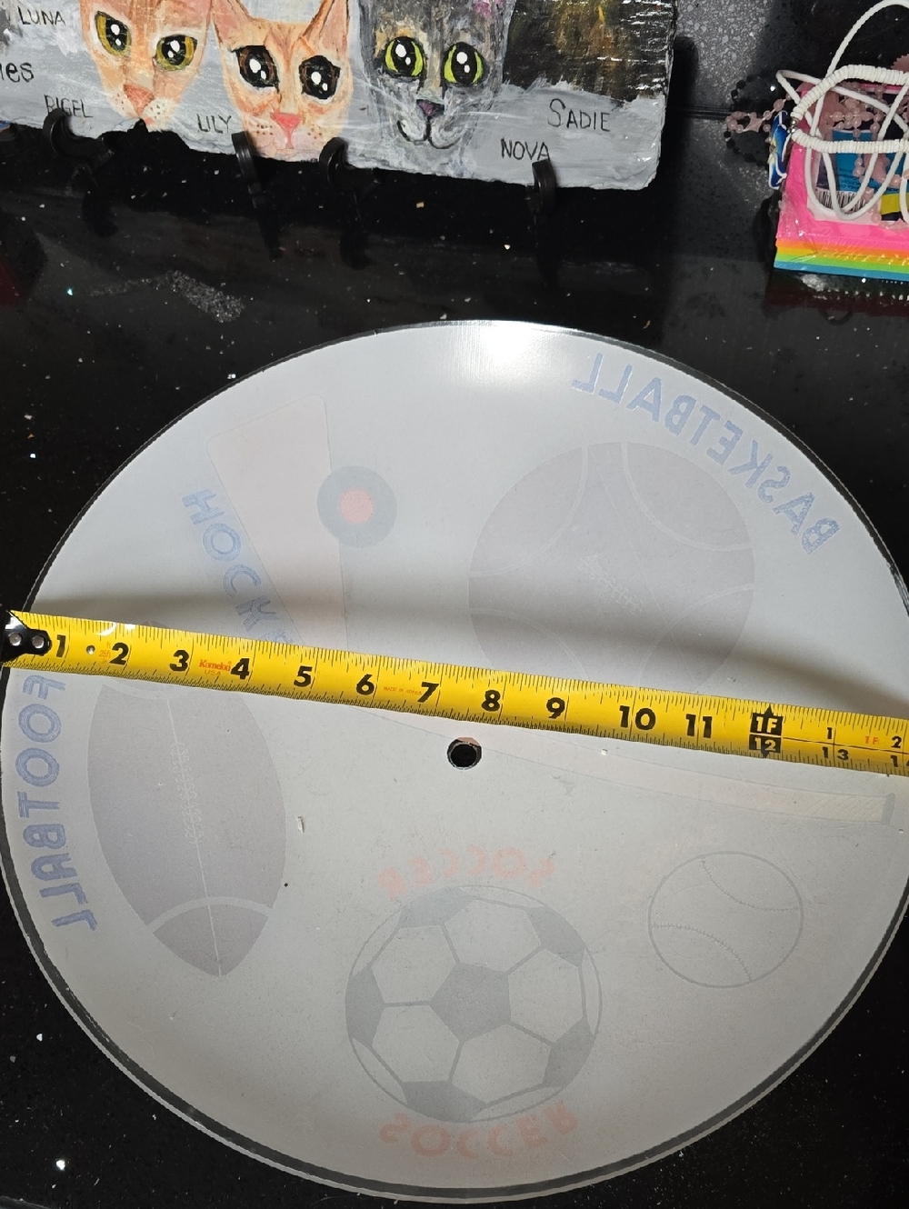 Vintage. 14" Kids Glass Sports Themed Ceiling Light Shade - Picture 5 of 5